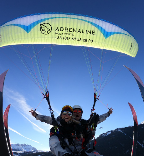 Winter paragliding in Courchevel